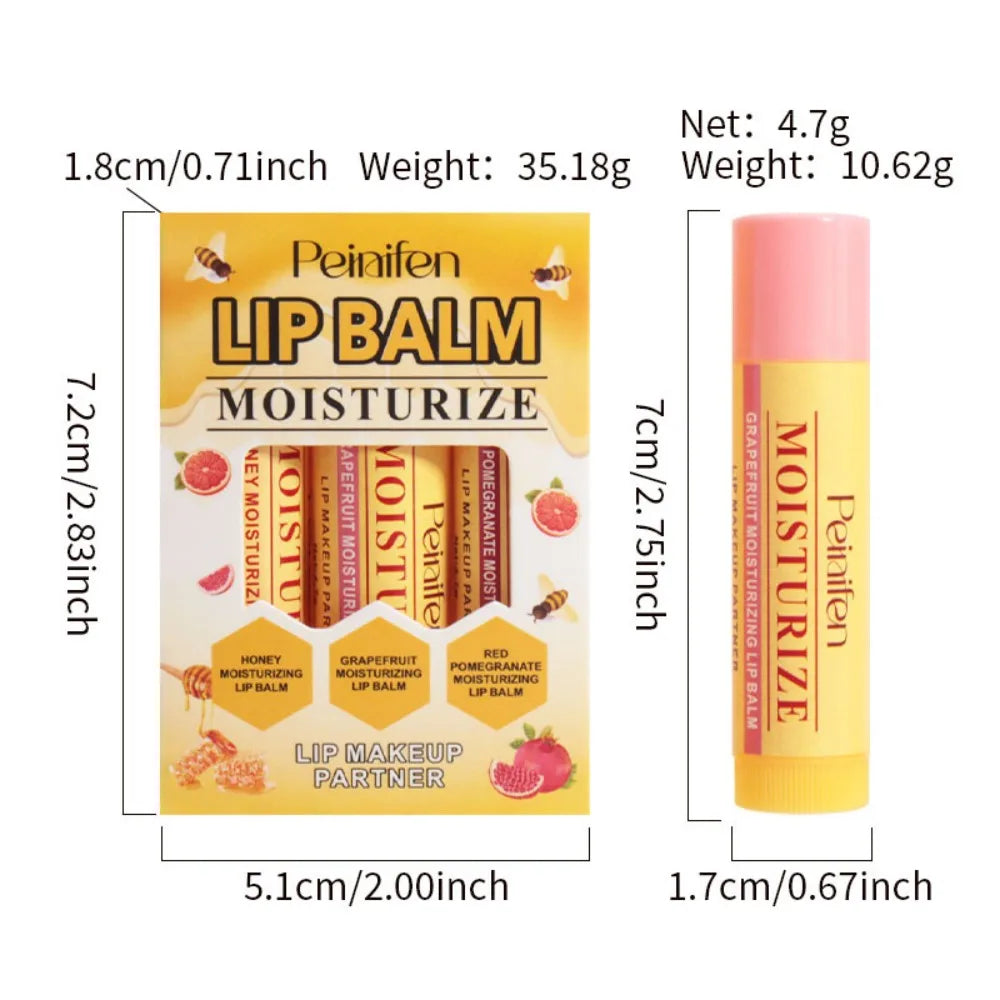 Multi Fruit Flavors Moisturizing Hydrating Base Lip Balm Set Makeup Lip Care Daily Care Balm Valentine's Day gift
