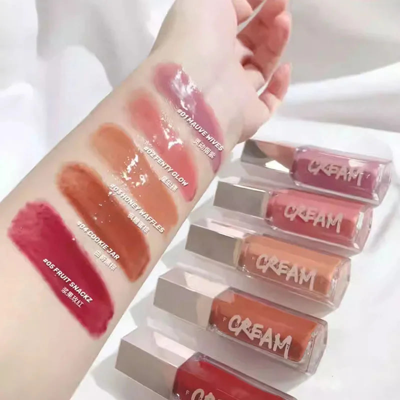 Fenty Beauty MAUVE WIVE Lip Gloss Waterproof Liquid Lipstick Nude Pink Lips Tint Makeup Lip Glaze Cosmetics Red Lip Stain