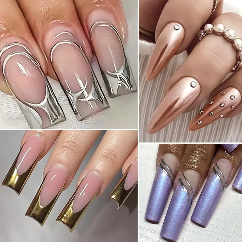 Mtssii 8ml Metallic Painting Nail Gel Polish Gold Silver Creative Elastic Nail Gel for PaintingDrawing Magic Mirror Gel Varnish