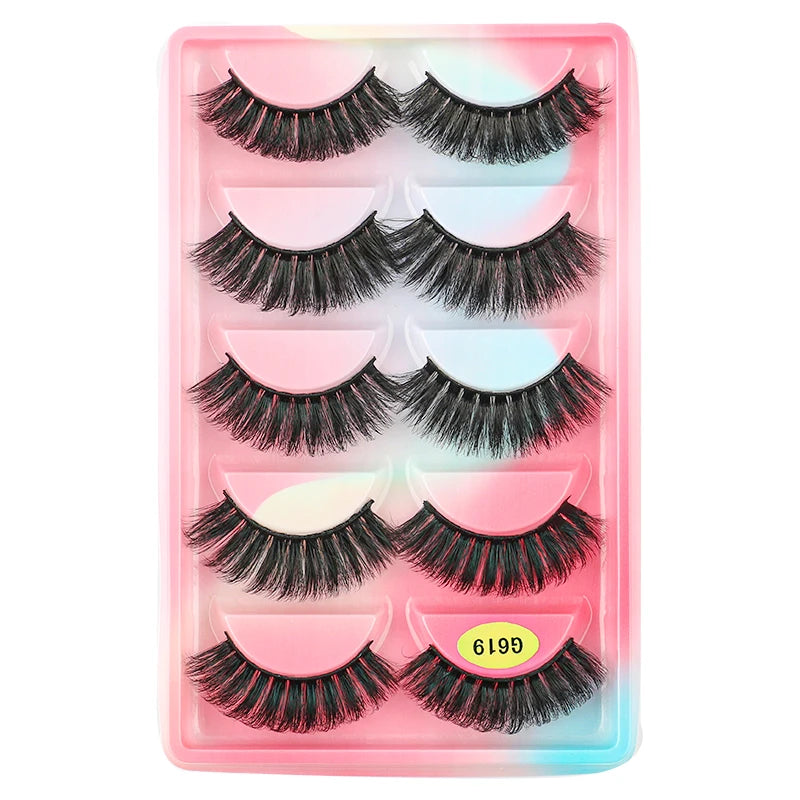 SHIDISHANGPIN 3/5/16 Pairs Natural Long False Eyelashes Dramatic Fluffy 3D Mink Lashes Wispy Wholesale Eye Lashes Thick Cils