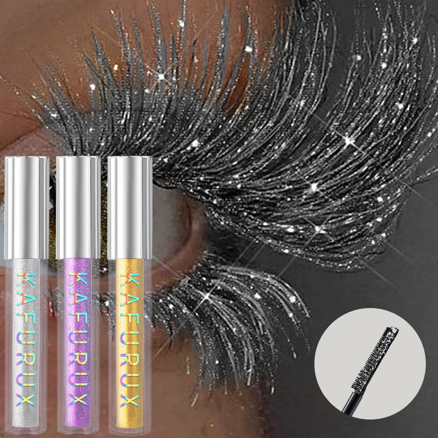 Diamond Shine Waterproof Glitter Mascara - Snow Effect Volume & Curl