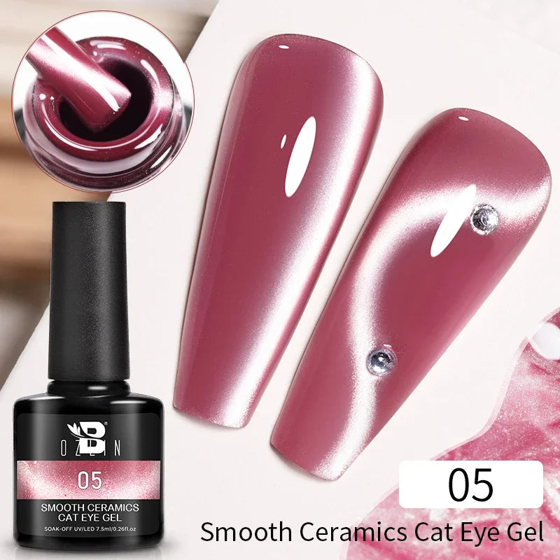 AWStorG 7.5ml Crimson Velvet Cat Eye Magnetic Gel Nail Polish Shiny Ruby Red Cat Eye Gel Soak Off UV Semi-Permanent Nail Art