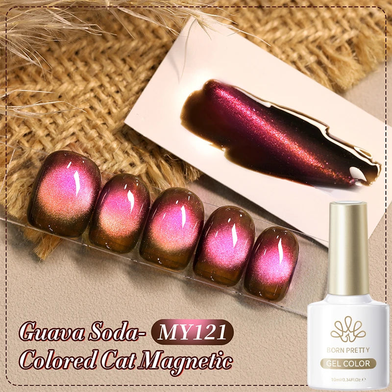 BORN PRETTY 10ml Wishing Apple Red Glass Bead Cat Magnetic Gel ultra Shine Soak Off UV Gel Nail Art Varnish Nail Supplies
