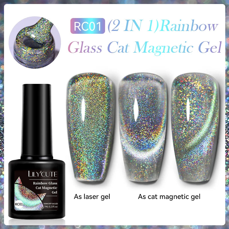 LILYCUTE 7ml Fruit Grape Purple Cat Magnetic Gel Nail Polish Vernis Semi Permanent Soak Off Colorful Gel Polish Nails Supplies