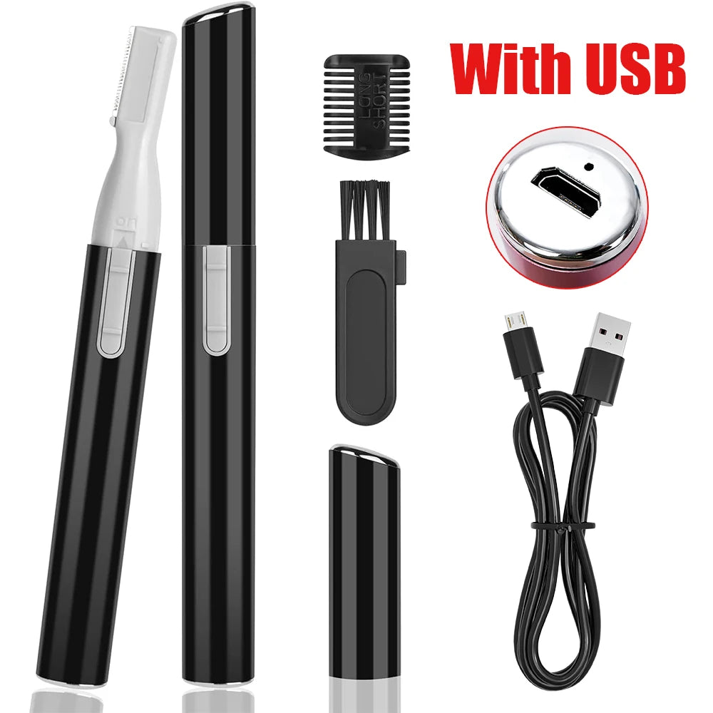 Portable Electric Eyebrow Trimmer Shaver Hair Remover Facial Shaver Pencil Hair Remover for Facial Neck Blur Lips Body Arms Legs