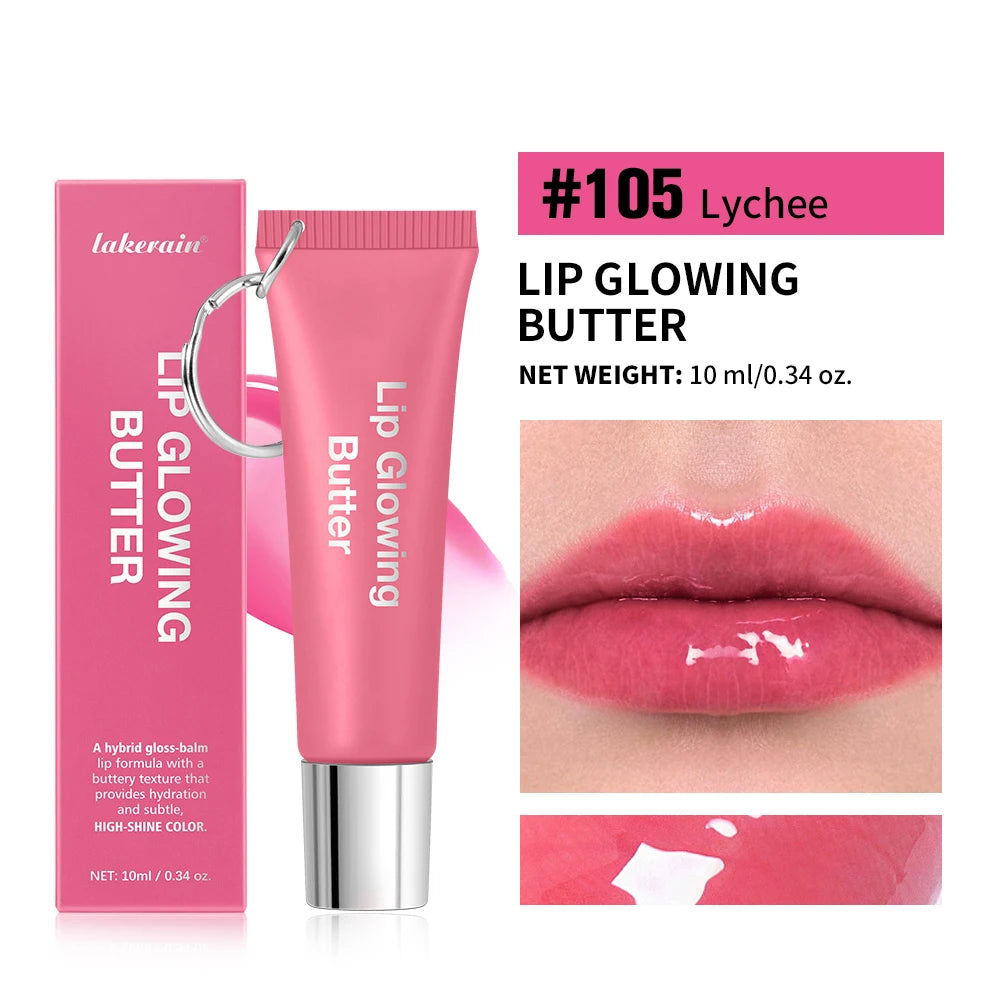 Lip Gloss Lip Oil Plumper Long Lasting Keychain Glowing Butter Moisturizing Pink Nourishing Makeup Care Hydrating Lipstick