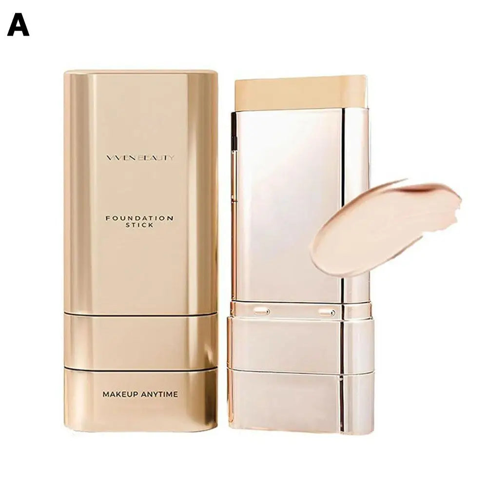 Face Foundation Stick With Brush, Velvet Moist Light Concealer Full Coverage Oil Control Dark Circles Corrector Facial Makeup