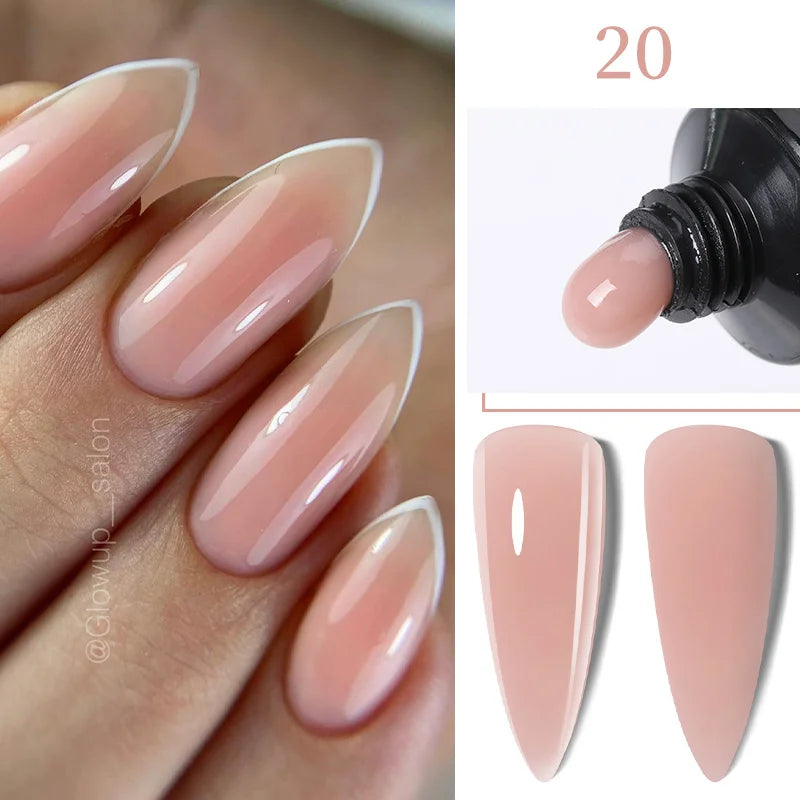 LILYCUTE 15ML Quick Extension Gel Nail Polish Milky White Clear Pink Color French Manicure Finger Prolong Nail Hard Gel Varnish