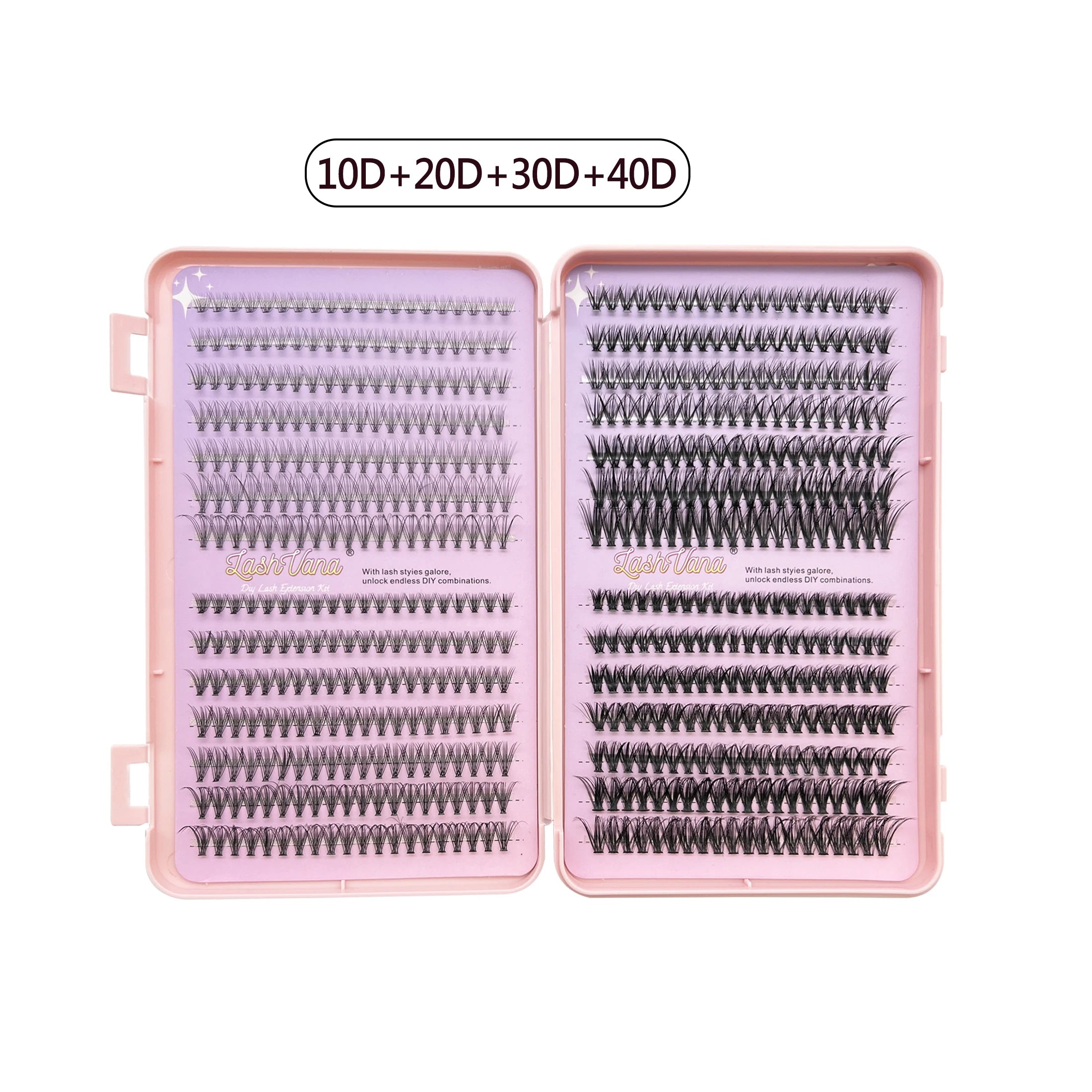 DIY Eyelash Extension Kit 10D20D30D40D with Tweezers Glue Seal Reusable Single Lashes for Party Stage Festival Eye Makeup tools