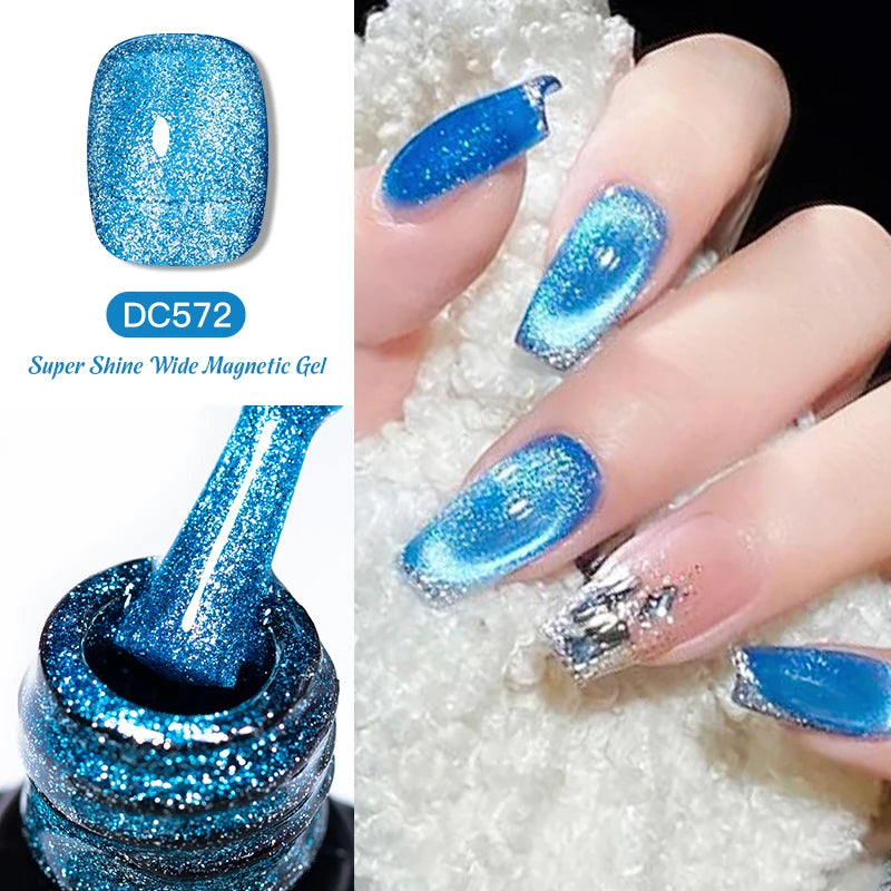 7ML Ice Transparent Glass Bead Moonlight Cat Eye Magnet Gel Nail Polish Jelly Ultra Shine Glitter Semi Permanent Soak Off UV Gel
