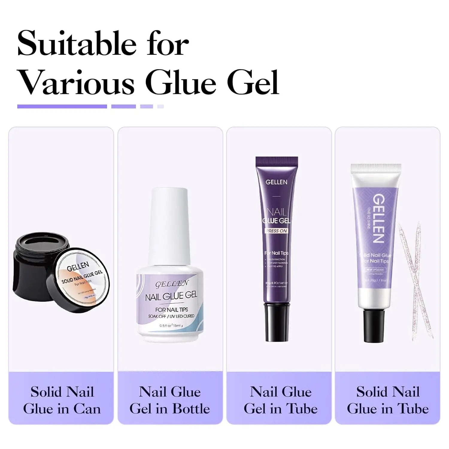 GELLEN 40ml Nail Glue Remover Gentle Formula for Press on Nails UV Gel Fake Tips Removal Non Acetone Odorless Nail Care Supplies