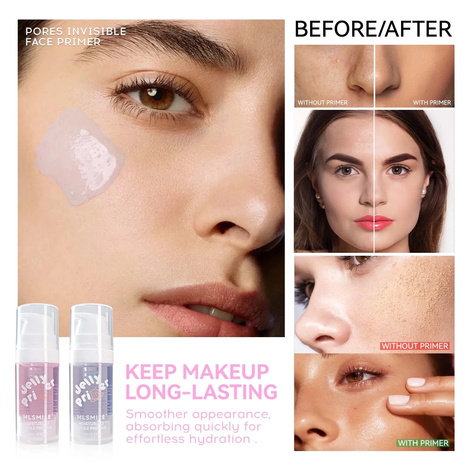 Transparent Jelly Primer Makeup Base Invisible Pore Oil-control Matte Finish Long Lasting Makeup Holding Pre Makeup Primer Gel