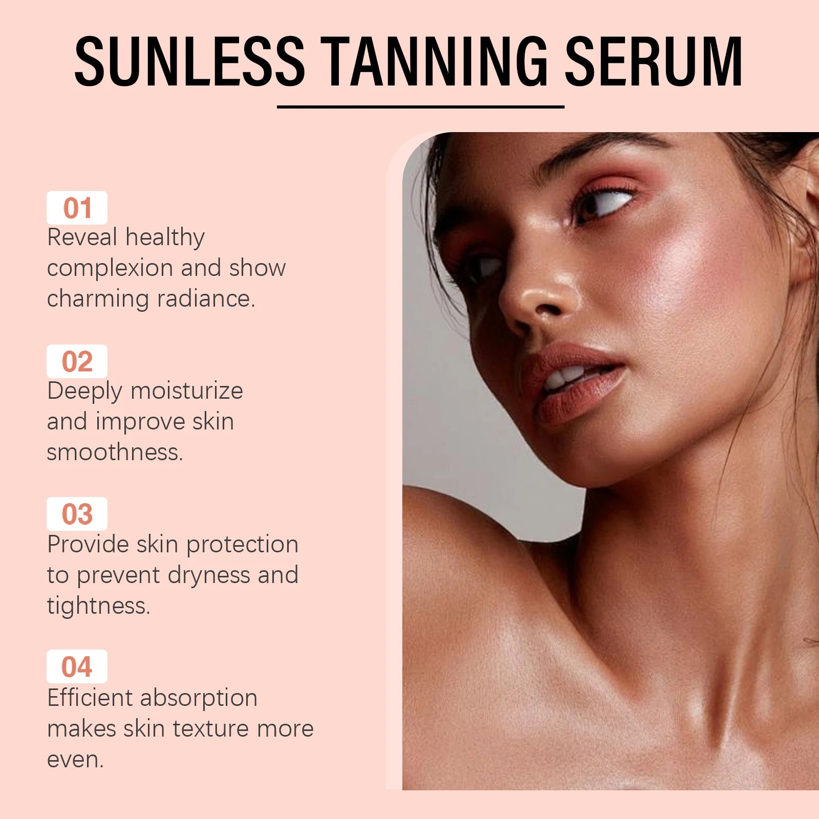 Body Facial Self Tanning Drops Natural Bronzer Liquid Prevent Sunburn Sunless Tanning Products