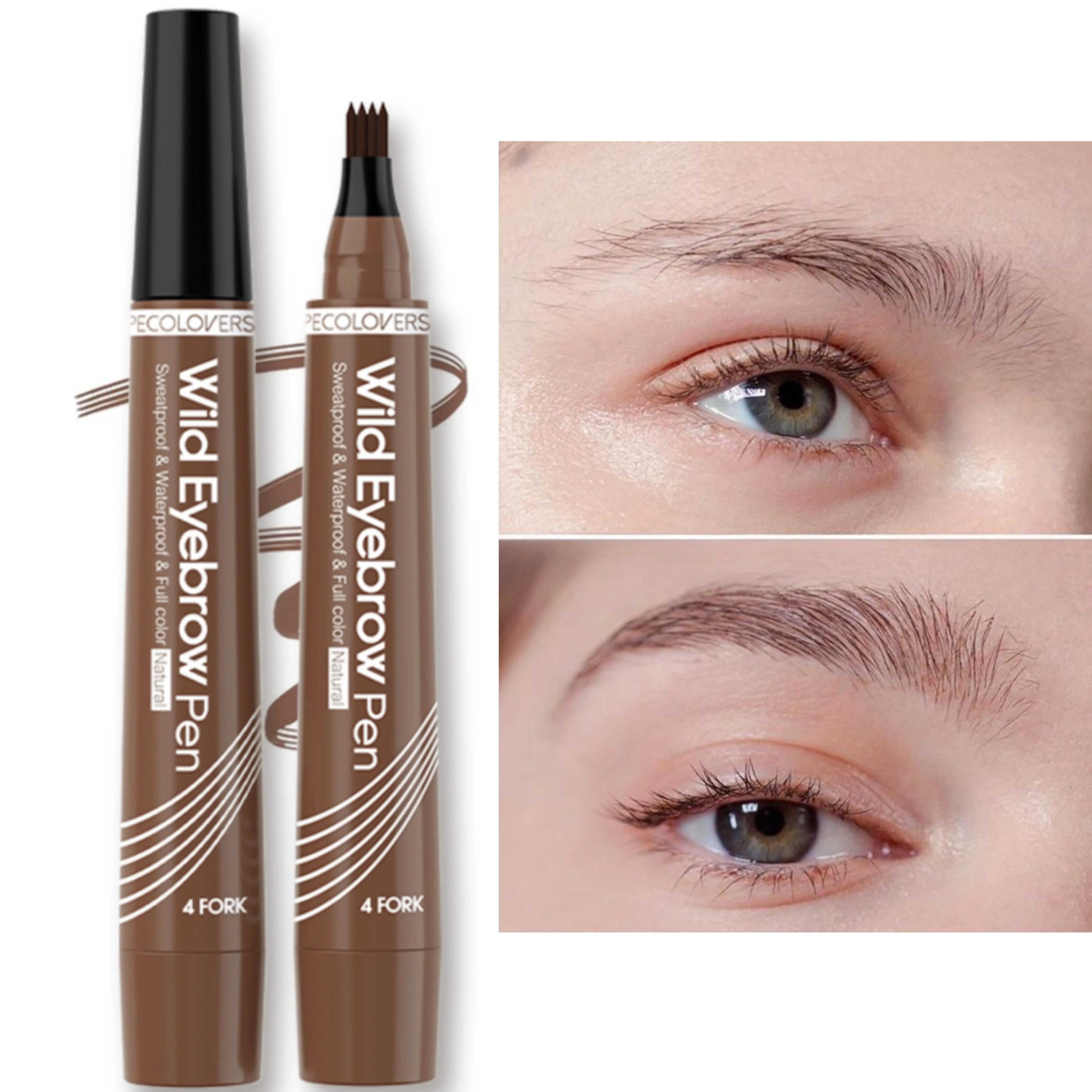 Eyebrows Pen Eyebrow Tattoo Waterproof Liquid Black Eye Brow Makeup Pencil Microblading