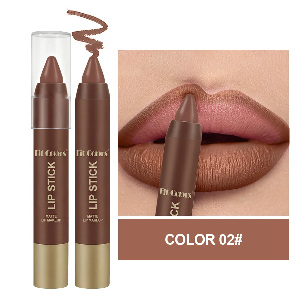 FIT COLORS Matte Soft Mist Lip Liner Lipsticks 6 Colors Smooth and Pigmented Non-Stick Chocolate Lipsticks