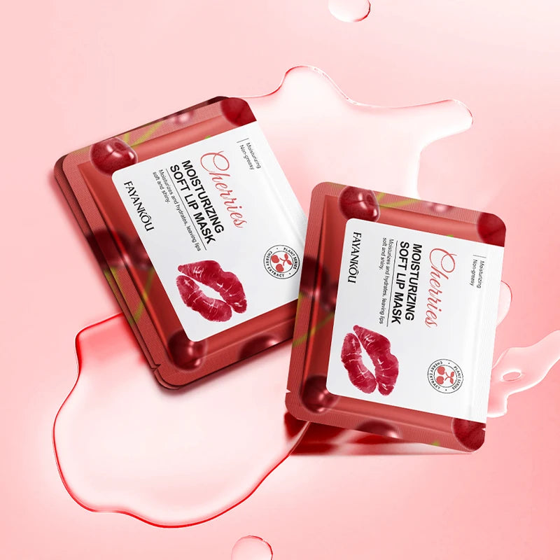 FAYANKOU Cherry Crystal Collagen Lip Mask Moisturizing Plump Lips Lips Moisturizer Lip Patches Lips Plumper Skin Care Products