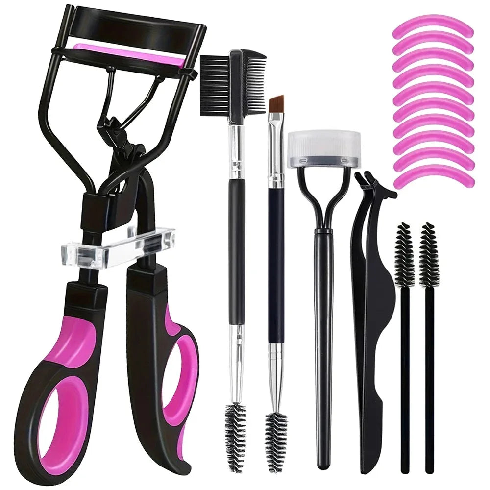 7/16PCS Eyelash Curler Set With 10pcs Replacement Pads For Women Professional Eyelashes Curling Tweezers Clips Lasting Eye Tool