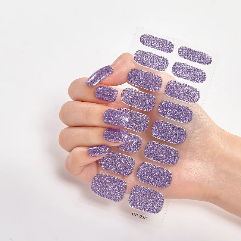 Pink Nude Full Cover Nail Sticker Gradient Color Self-Adhive Simple Full Nail Wraps DIY Thermal Effect Nail Art Making Manicur