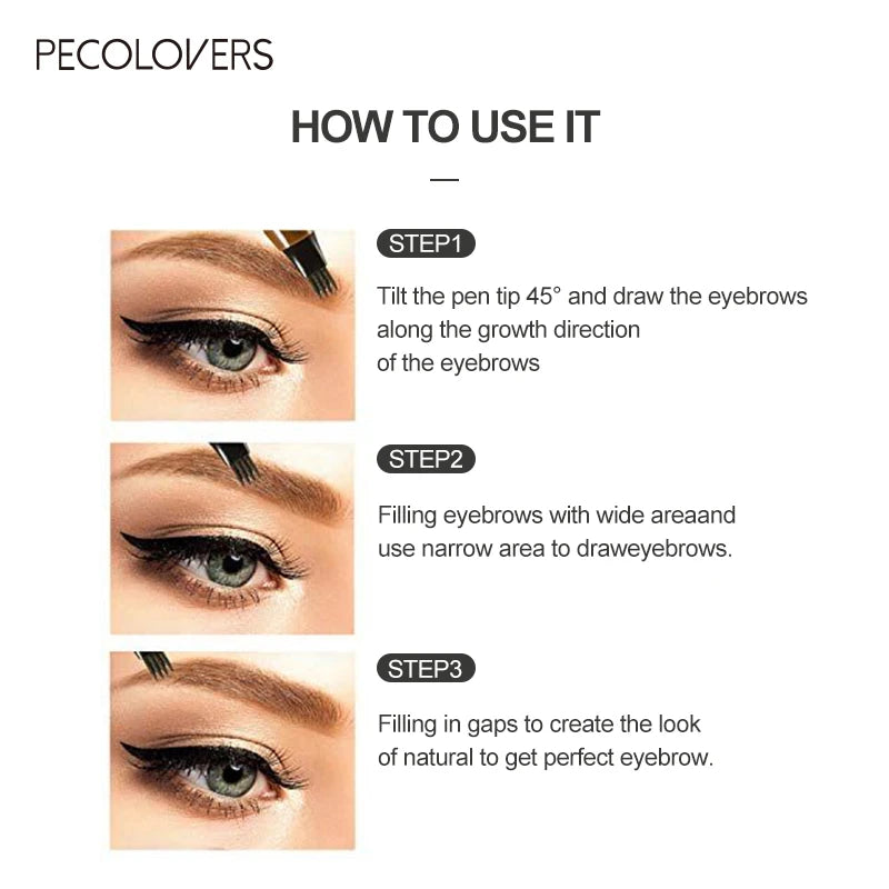 Eyebrows Pen Eyebrow Tattoo Waterproof Liquid Black Eye Brow Makeup Pencil Microblading