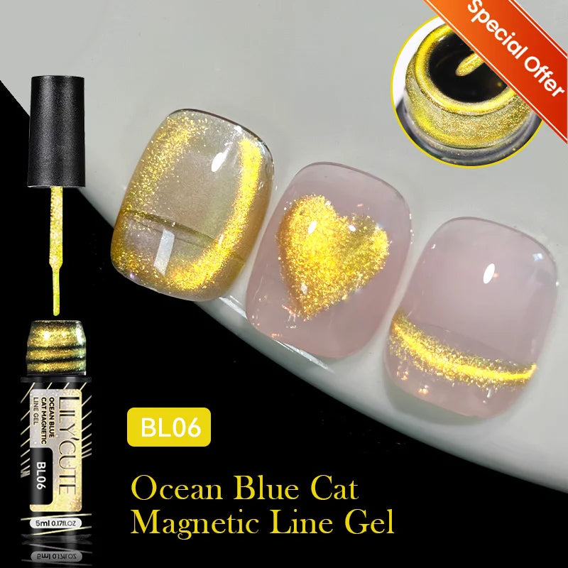 LILYCUTE 5ML Metallic Painting Liner Gel Nail Polish Super Bright Gold Silver Mirror Drawing Gel Semi Permanent Line French Nail