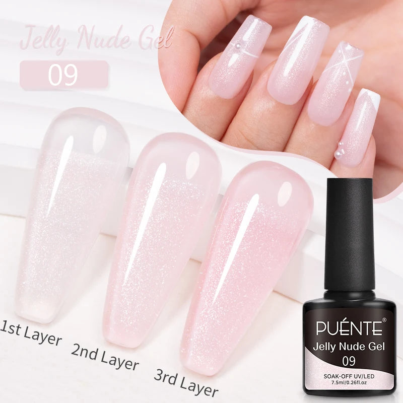 PUENTE Fruit Series Cat Magnetic Gel Nail Polish Summer Green Purple Pink Cat Eye Nail Gel Soak Off UV Semi-Permanent Varnish