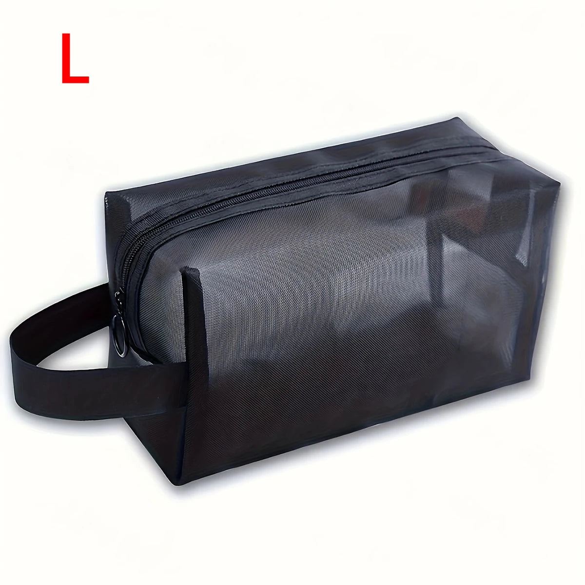 1PC Travel Black Mesh Cosmetic Bag Zipper Makeup Bag For Women Wash Toiletry Bag Makeup Organizer Portable Storage Pouch