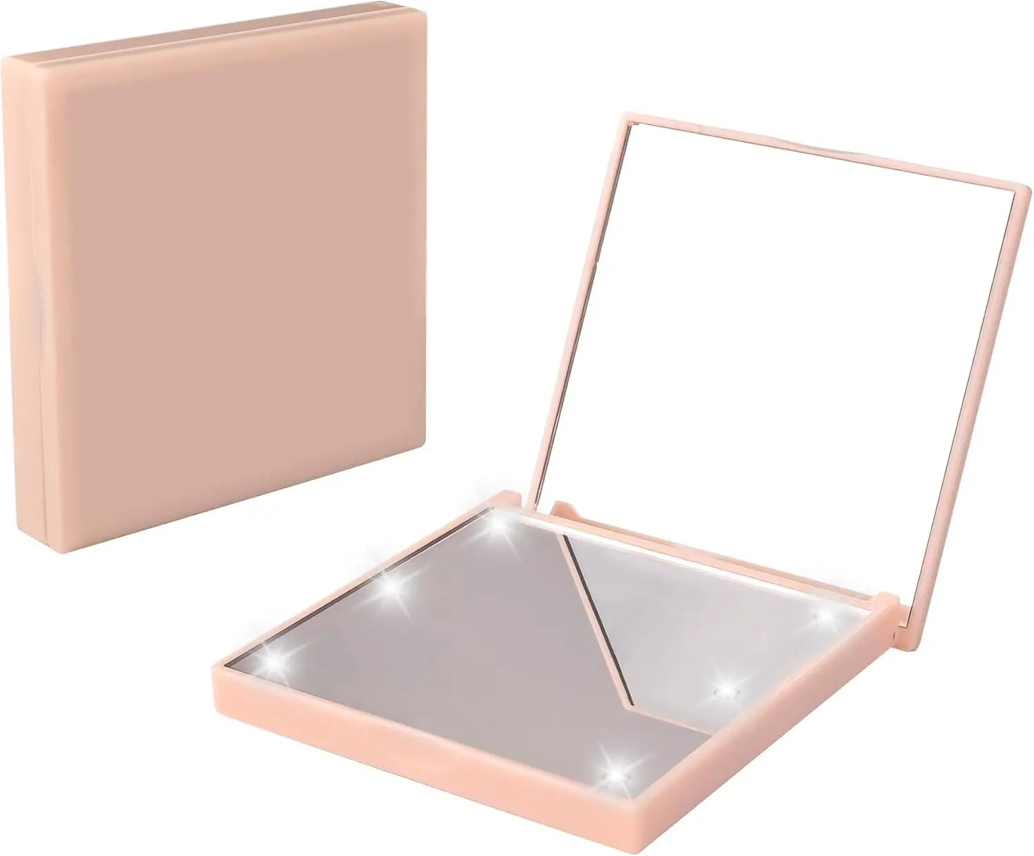 Travel Mirror with Light Compact Makeup Mirror with 6 LED Lights, Folding Pocket Lighted Compact Mirror for Purse Gift for Women