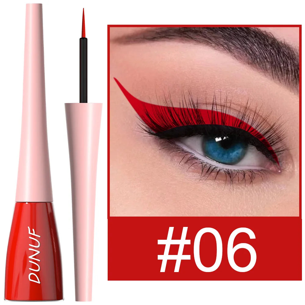 Matte Dark Green Liquid Eyeliner Pencil Waterproof Makeup Colorful Liquid Eye Liner Ultra-thin Long-Lasting Quick-Dry Eye Liner