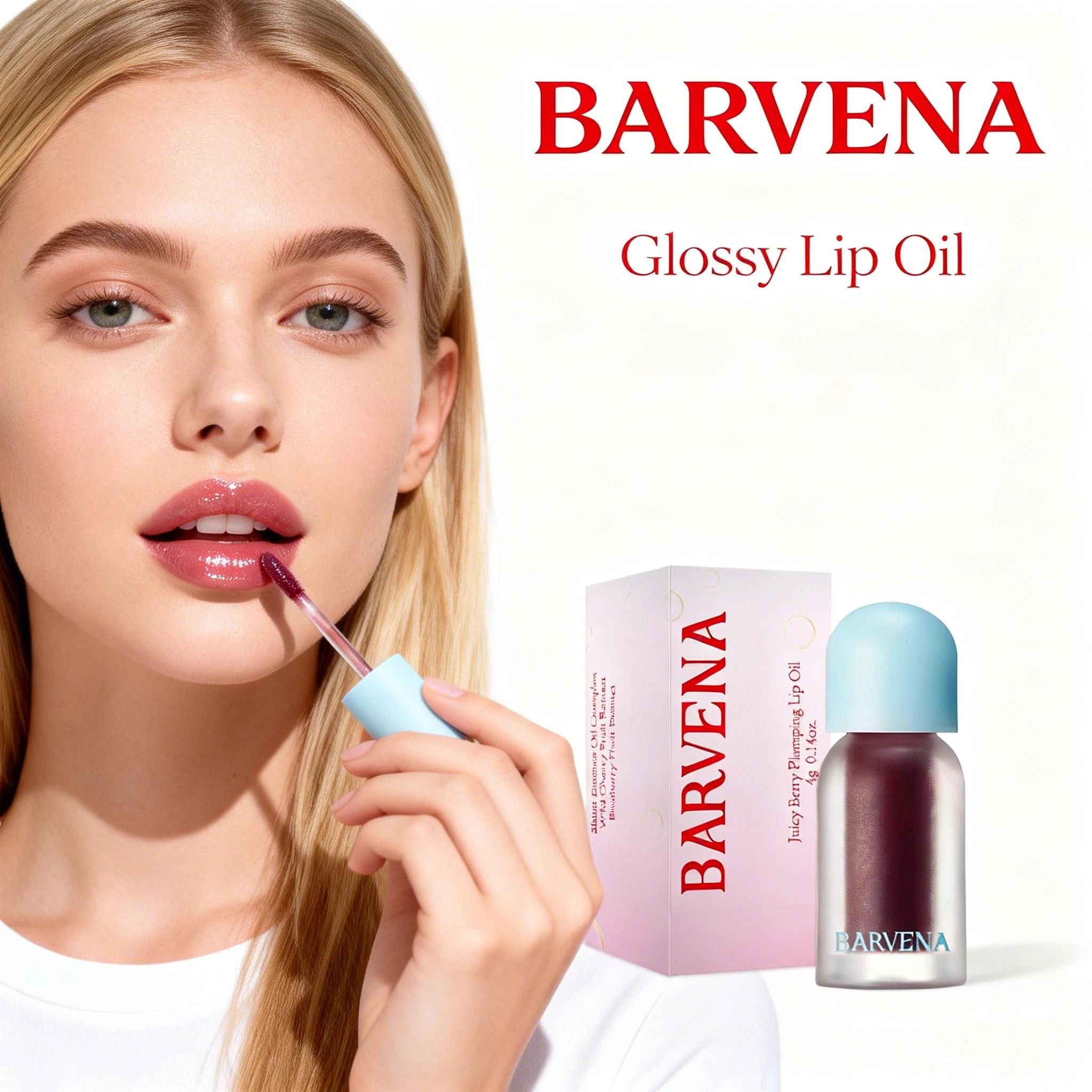 Colored mirror lip gloss soft brush head moisturizing gloss transparent plump lip gloss, long-lasting nourishing non stick cup