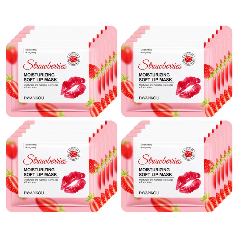 5/10/20pcs Fruit Crystal Collagen Lip Mask Hydrating Lips Moisturizer Plump Cherry Strawberry Lip Patches Lips Plumper Skin Care
