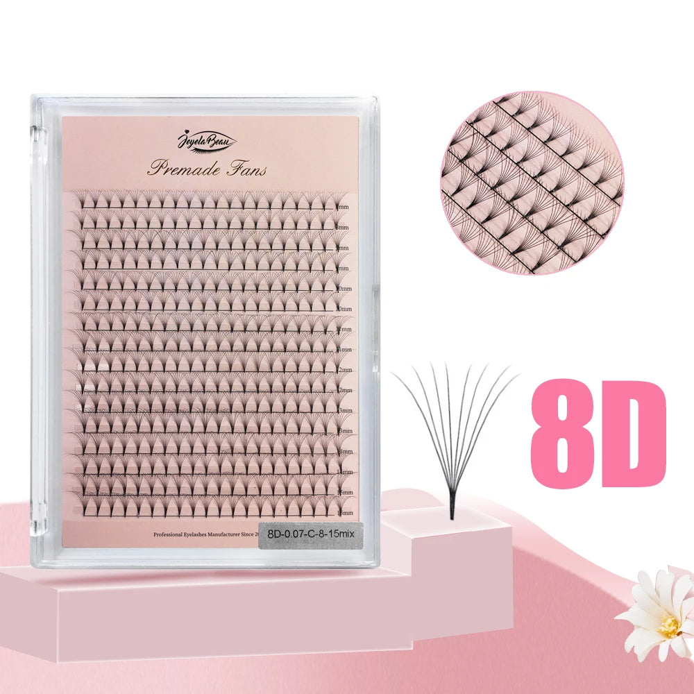 Goddess Premade Volume Fans 4D 5D 6D 7D 8D 10D 12D 14D 16D 20D Individual Lashes Extension Pointy Stem 320 Fans  Faux Mink