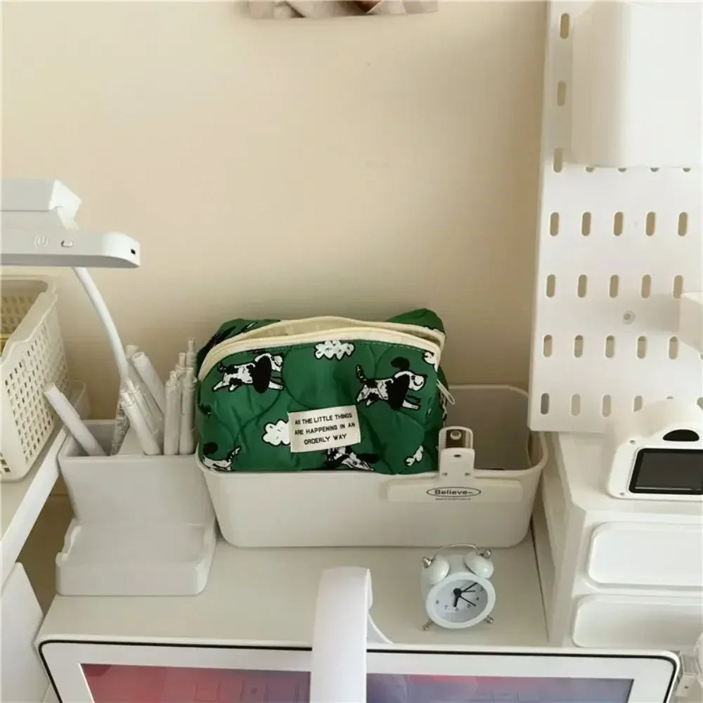 Square Shape Large Capacity Handbag Fashion PU PU Leather Makeup Bag Portable Handheld Toiletries Bag