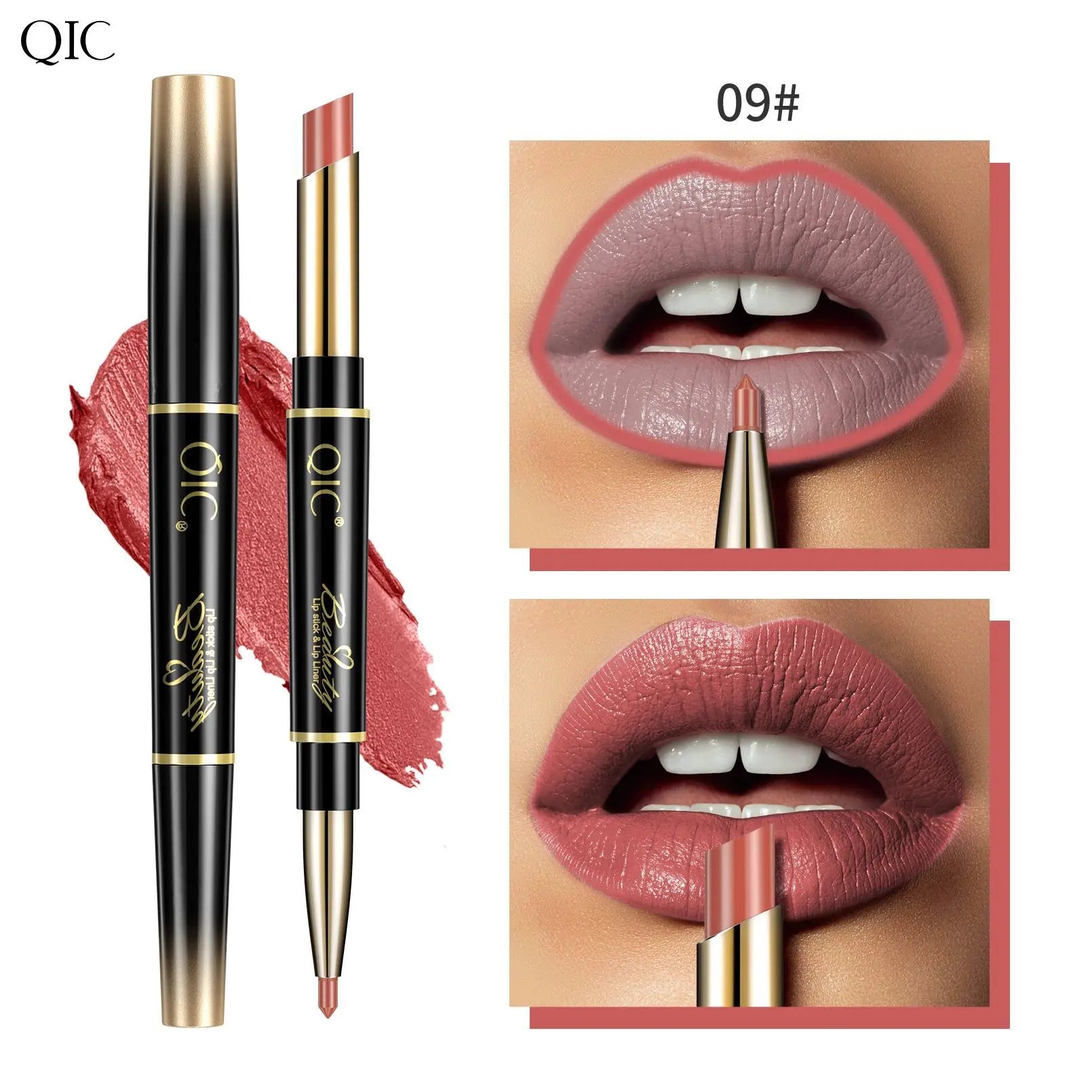2 IN 1 Lip Liner Waterproof Nude Matte Lipstick Pencil Sexy Red Long Lasting Double Ended Lipliner Makeup Cosmetics For Women