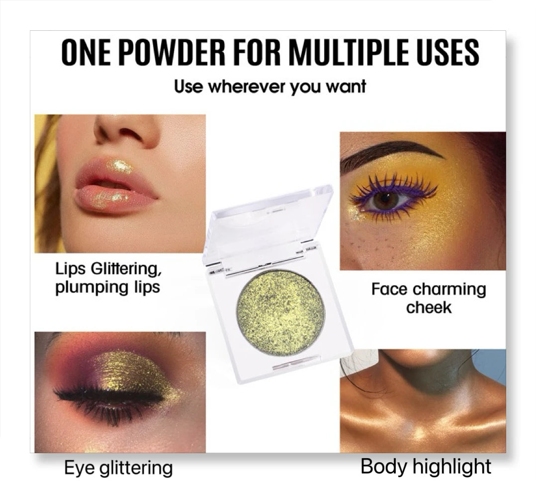 Monochrome Chameleon Highgloss Glitter Multi-use Eye Shadow Powder Glitter Metallic Aurora 3D Nose Shadow Brightening Cosmetic