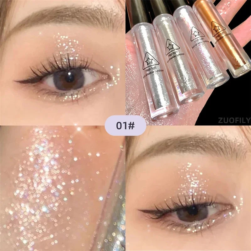 Diamond Liquid Highlight Face Glittering High Gloss Pearlescent Brighten Eye Shadow Korean Water Light Face Boost Luster Makeup