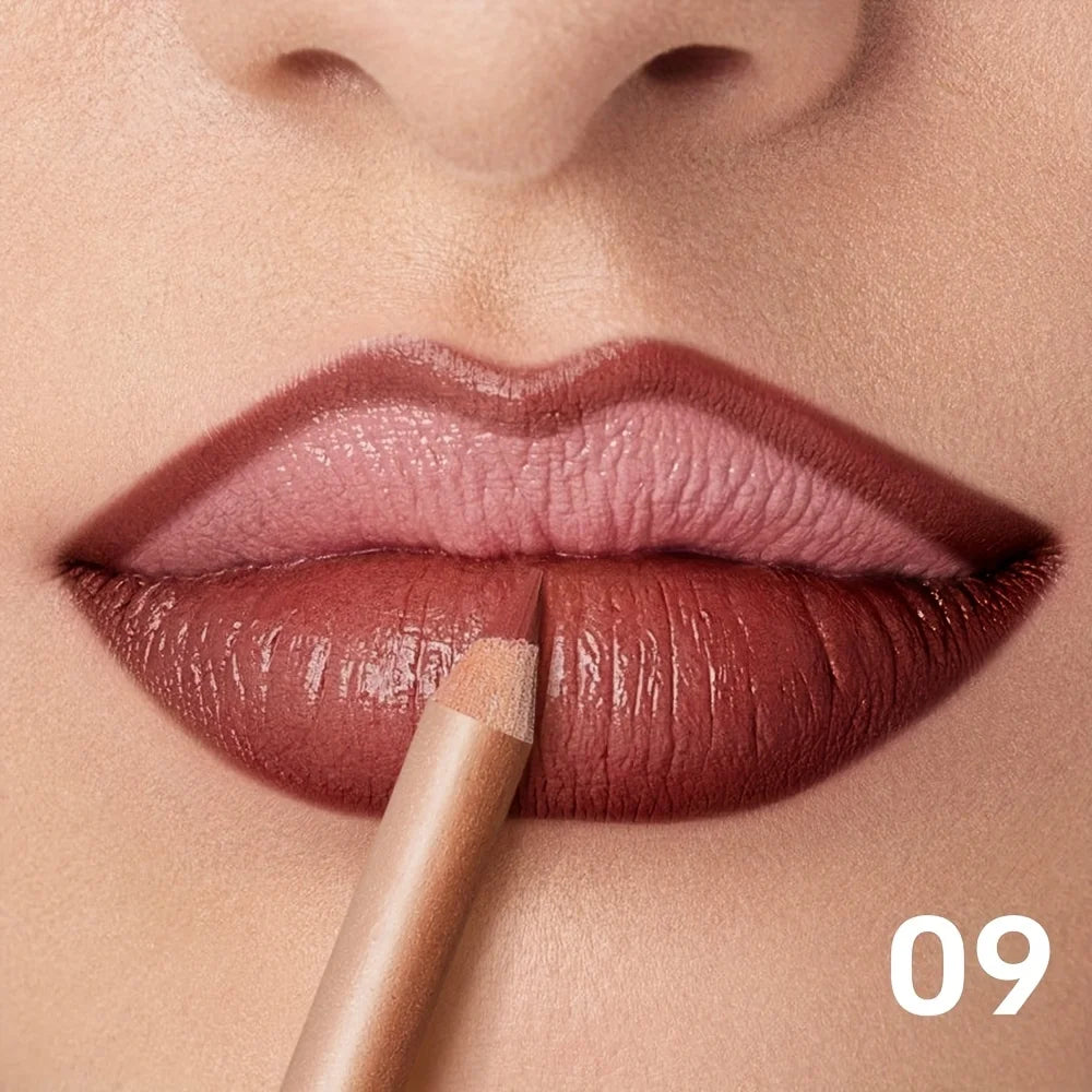 Waterproof Matte Lip Liner, Long Lasting High Pigment Lip Pencil, Smooth Precise Lip Contour for Women