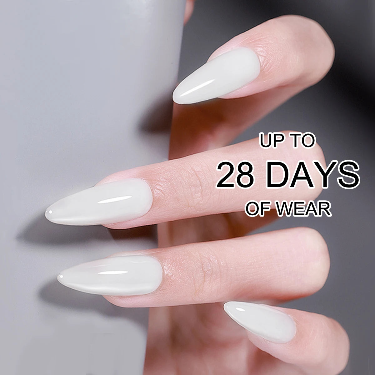 Hassleless Pudding Milky White Gel Nail Polish, Pure Color UV Gel Polish, For Professionals Starter Nail Art DIY 15ml