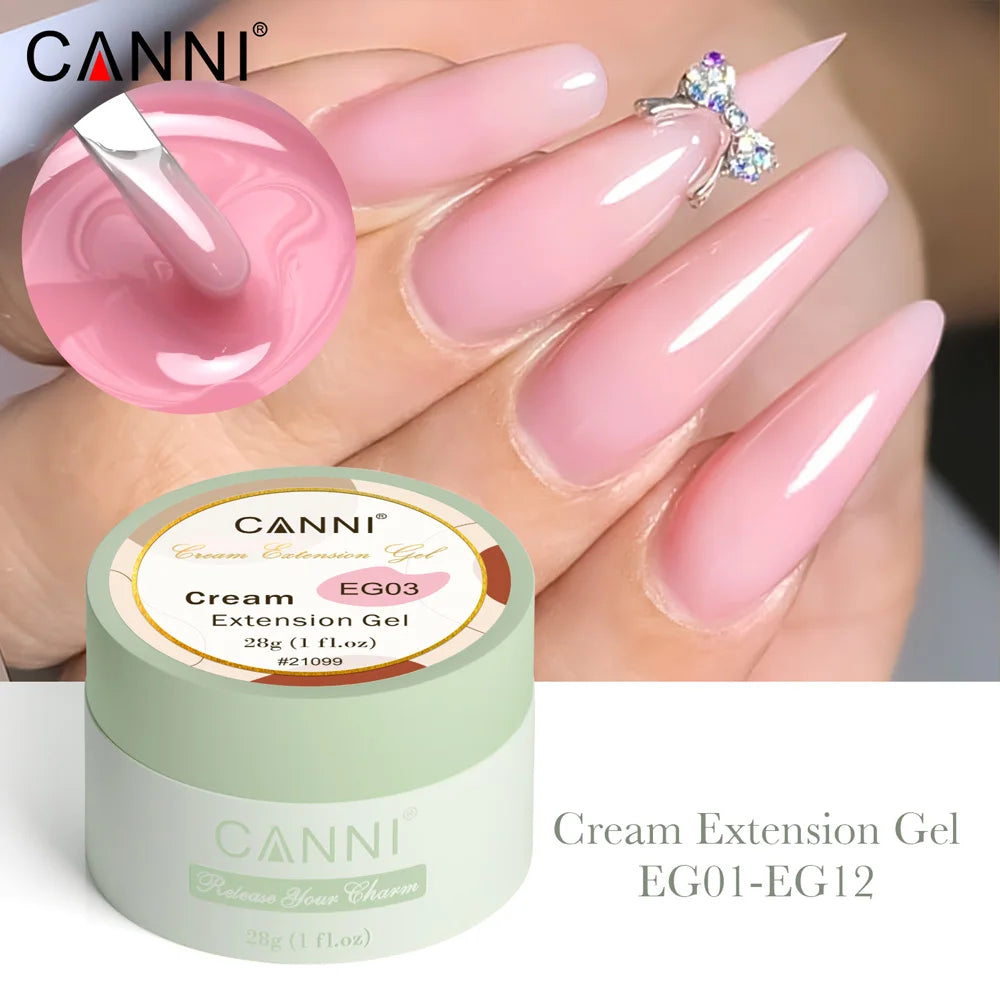 CANNI TPO FREE 28g Creamy Extension Gel 12 Colors French Jelly Nude UV LED Soak Off Jelly Nail Sculpture Extension Gel Lacquer