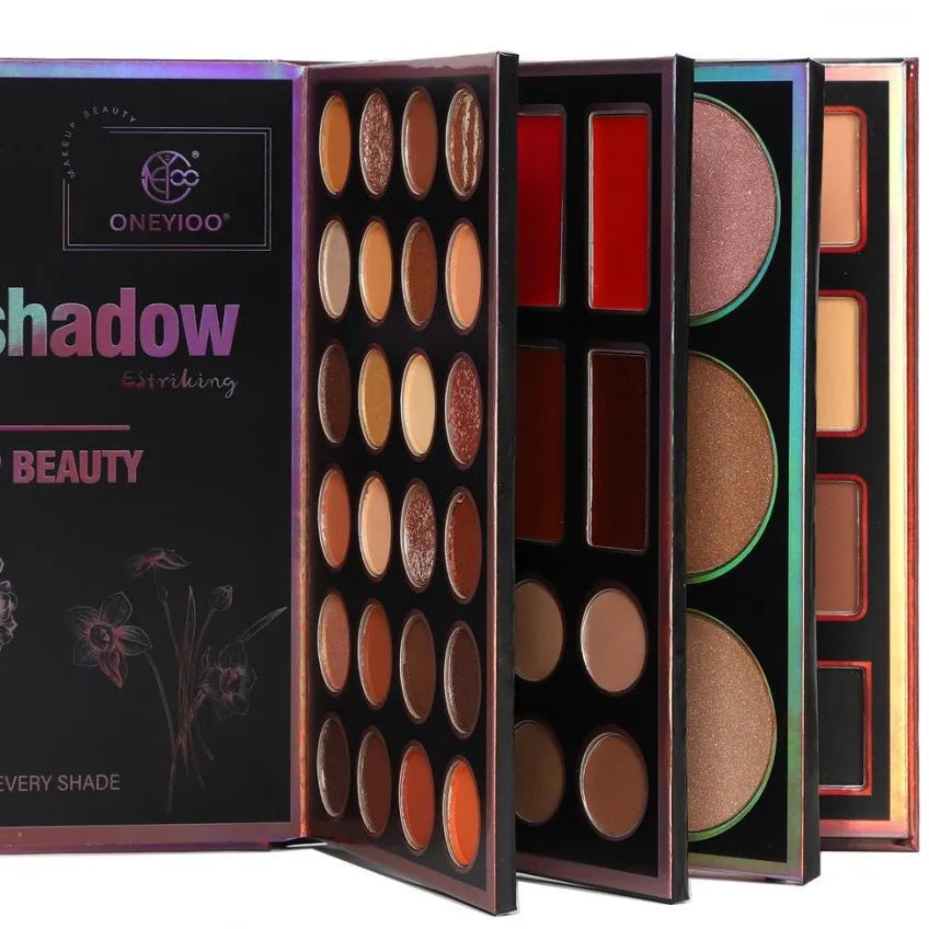 New 55-Color Eyeshadow Palette Lipstick Highlighter Contour Palette Professional Makeup Kit with Shimmer Matte Eye Shadows
