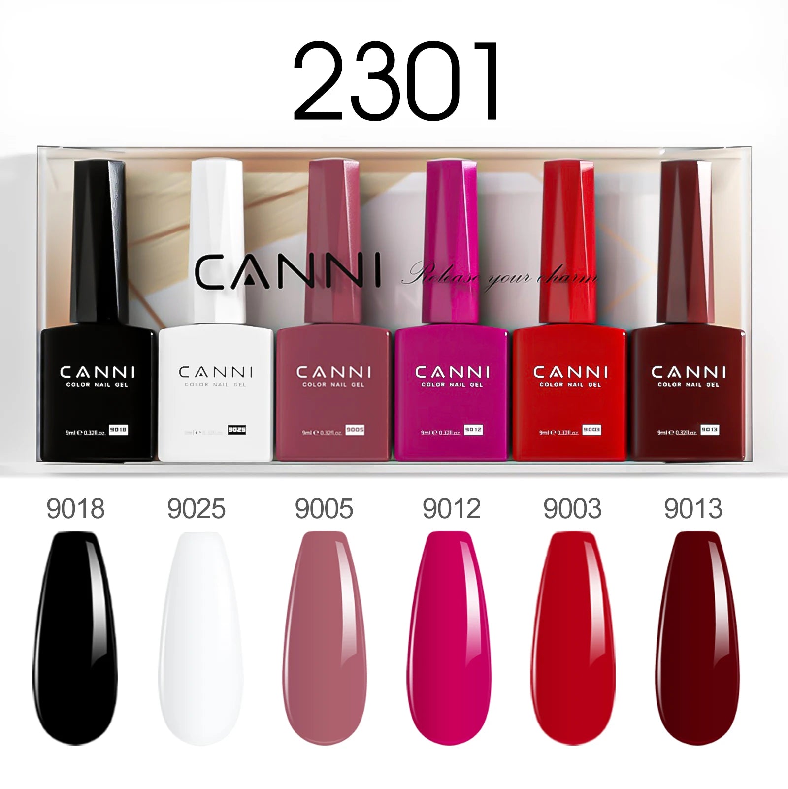 6pcs*9ml CANNI Nail Gel Polish Kit HEMA FREE Jade Jelly Nude Jelly Pink VIP Kit Christmas Gift French Nail Design Natural Color