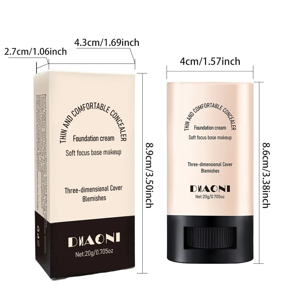 Lazy Foundation Stick, Natural, Hydrated and Refreshing, Light Makeup, Non-drying Concealer Foundation Stick