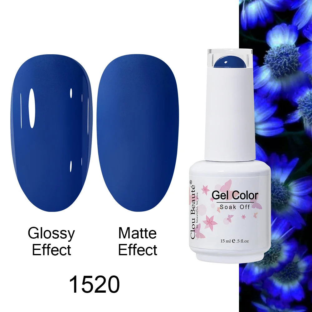 Clou Beaute Royal Blue Color Winter Trendy Semi Permanent Nail Art Manicure Varnishes Gel Nail Polish Hybrid Base Gel Top Coat