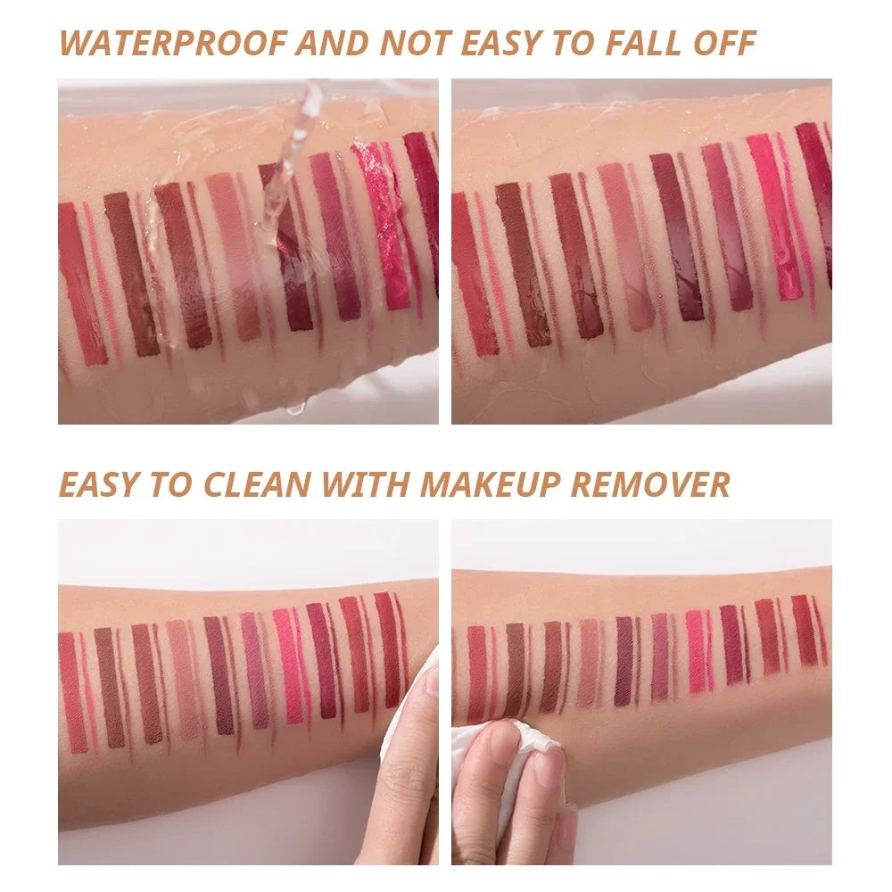 Beauty Glazed 2 In 1 Matte Lipliner Long-Lasting Lipstick Waterproof High Pigment Matte Lip Makeup