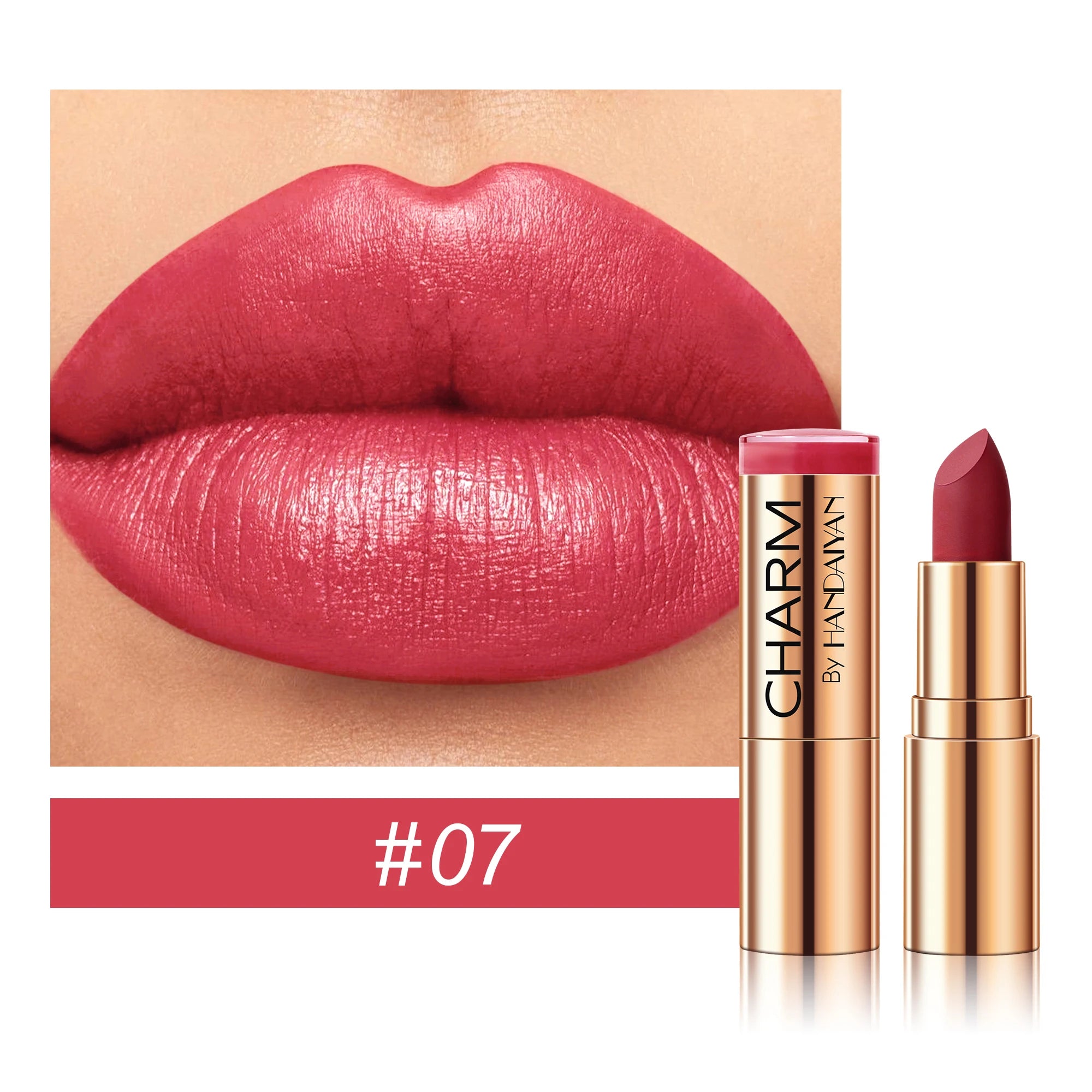 Long Lasting Moisturizing Velvet Lipstick Waterproof Non Stick Cup Creamy Nourish Cover Lip Line Glossy Golden Mud Formula