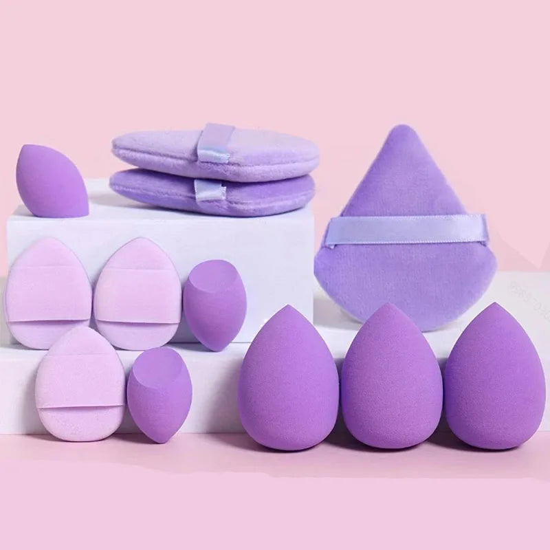 12pcs Makeup Sponges Multicolor Kit Makeup Blender Beauty Blenders Sponges Accessories Women Makeup Tools HZFP03