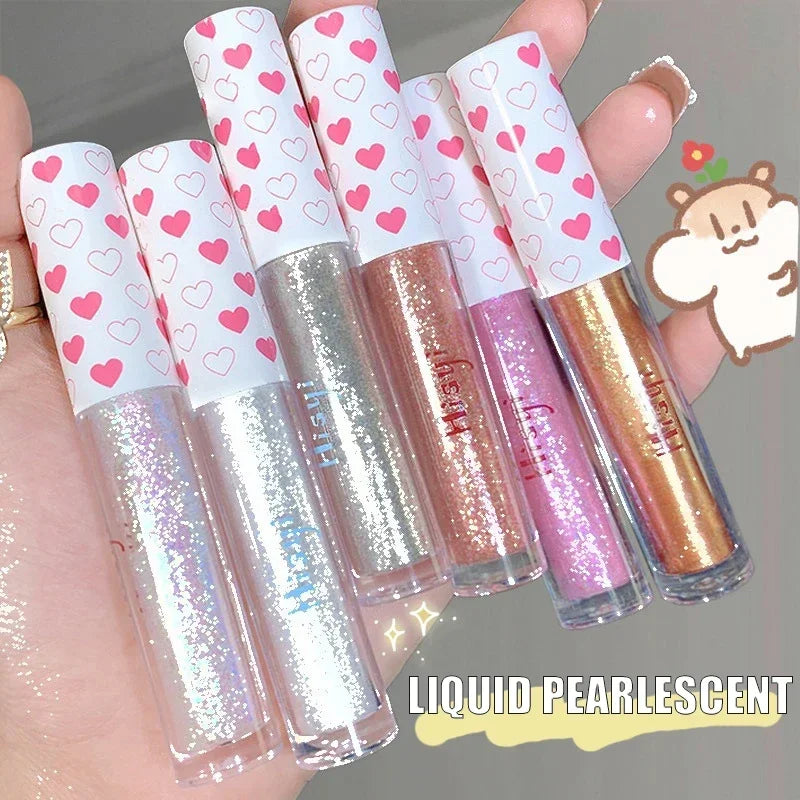 Liquid Eyeshadow Highlighter Waterproof Ultra Shiny Long-lasting Sheet Monochrome Glitter enhances silkworm eyeshadow