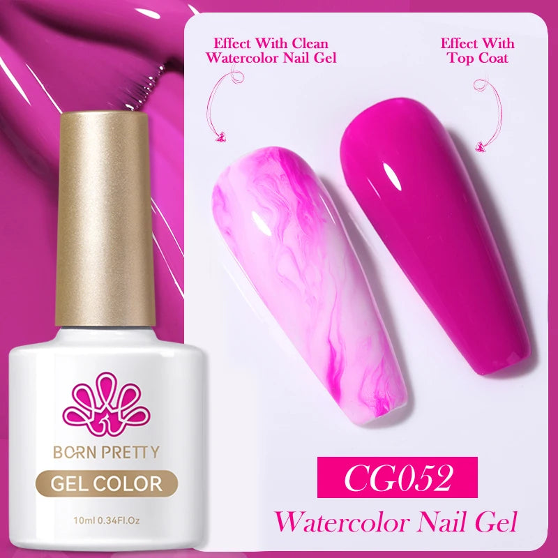 BORN PRETTY 10ml Clear Blooms Gel Polish UV LED Soak Off Nail Art Polish for Spreading Effect Marble Nail Polish Gel Painting