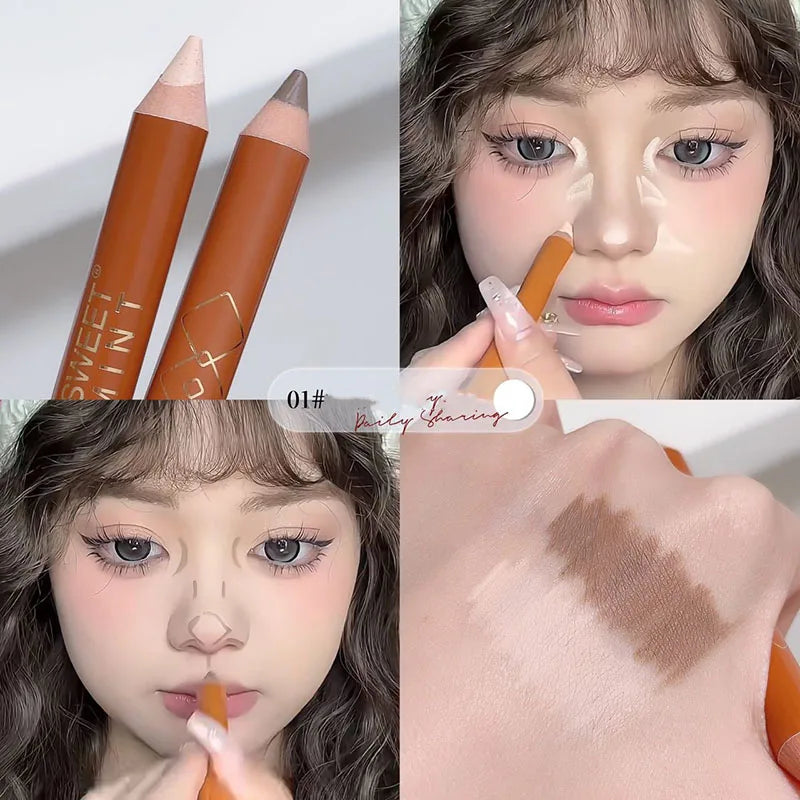 Double-ended Contouring Shading Pen Face Brighten Nose Shadow Profile  Natural Three-dimensional Highlight Stick Korean Makeup
