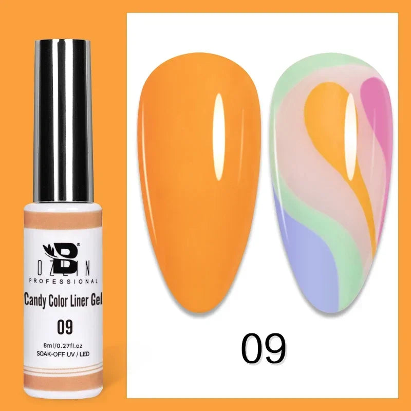 5ML Gold Silver Metallic Liner Paint Gel Polish Chrome Mirror Metal Effect Super Bright French UV LED Semi Permanent Nail Gel