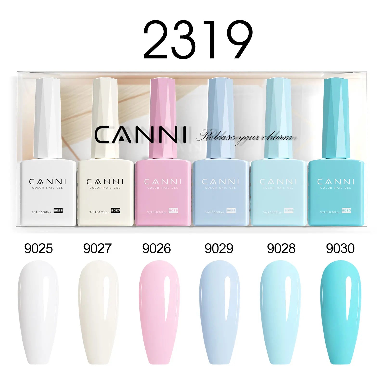 6pcs*9ml CANNI HEMA FREE Nail Gel Polish Set Gorgeous Color Semi Permanent Pigmented Painting Gel Soak off UV LED Gel Nails Kit